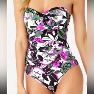 ANNE COLE standard twist Floral Print Women's Swimsuit